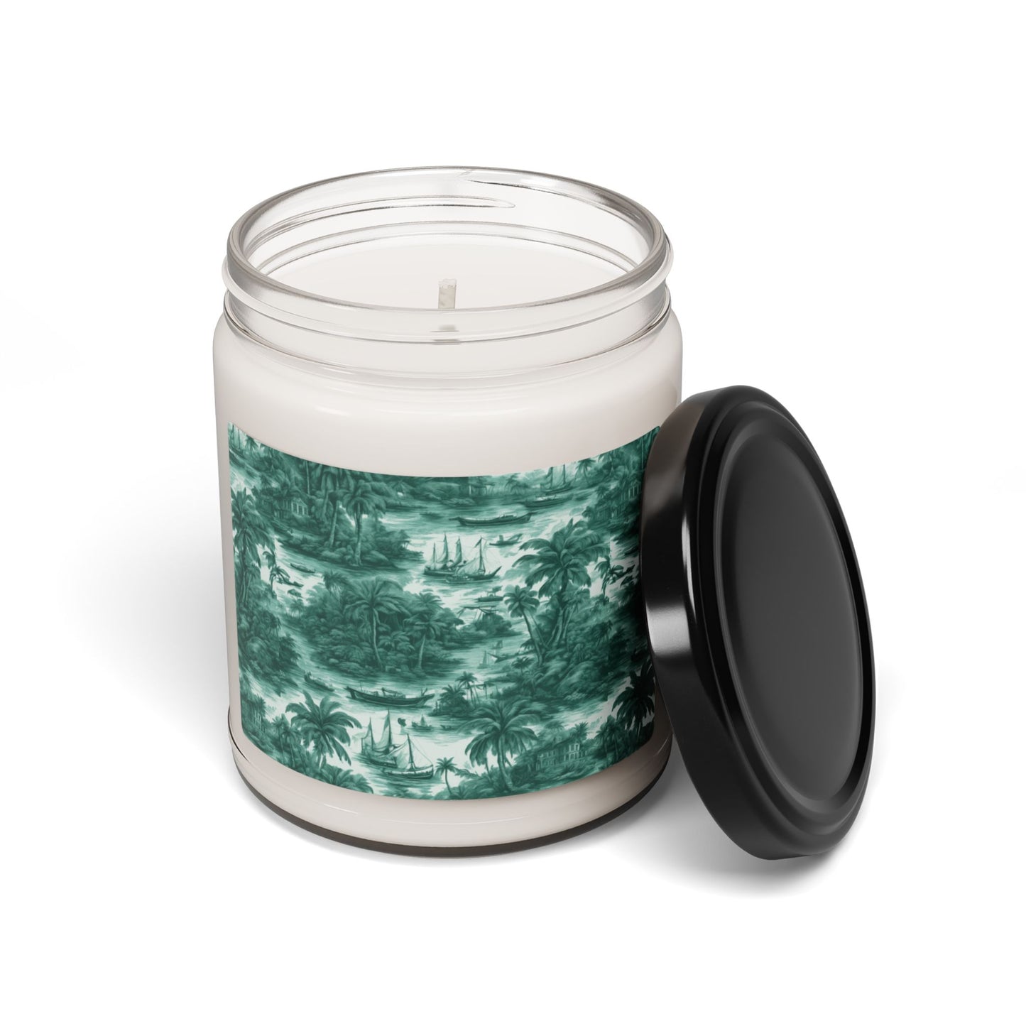 Scented Soy Candle, 9oz - Tropical Toile #1, evergreen