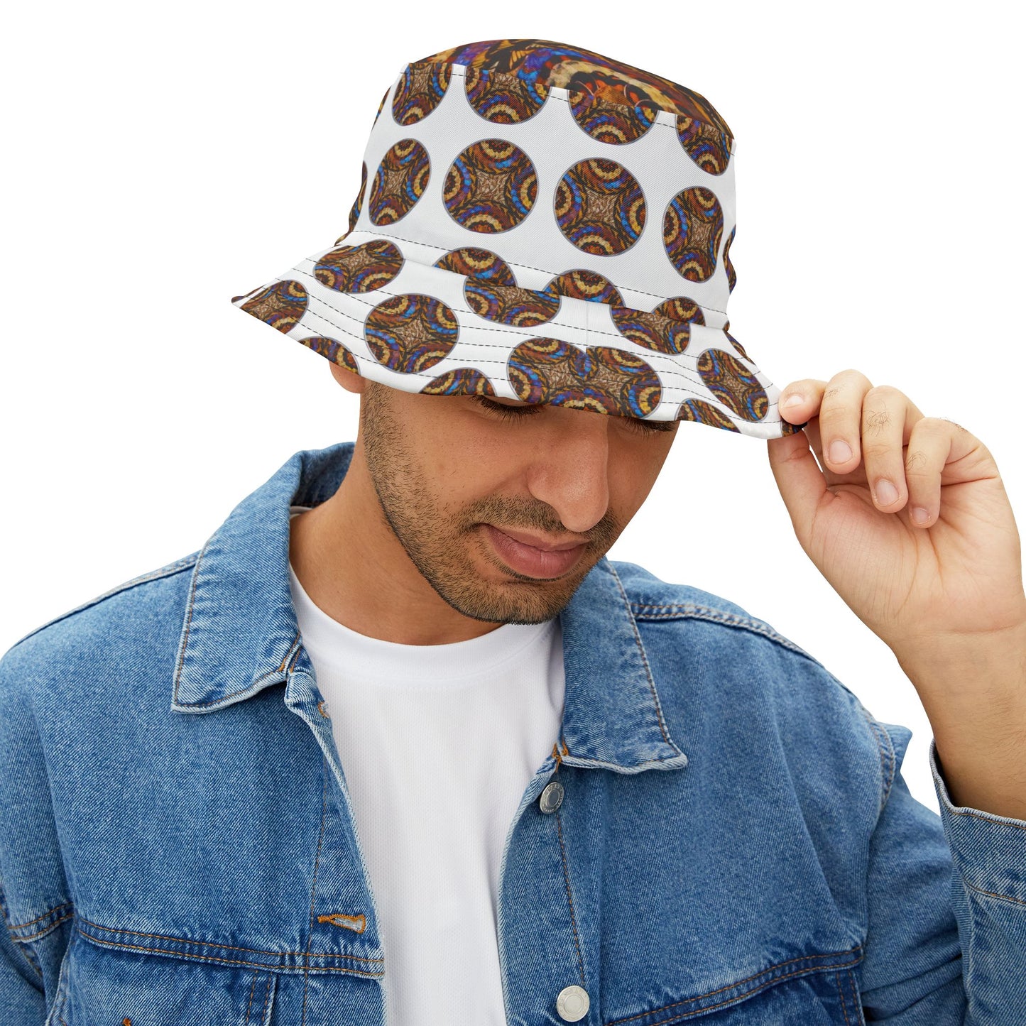 Tropical Polyester Bucket Hat, 2 Sizes - Real Butterfly Wing Plate #3