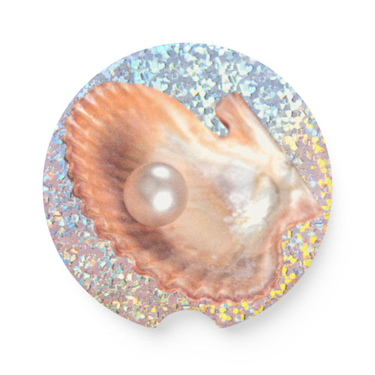 Soapstone Car Coaster - Disco Peach Pearl Oyster