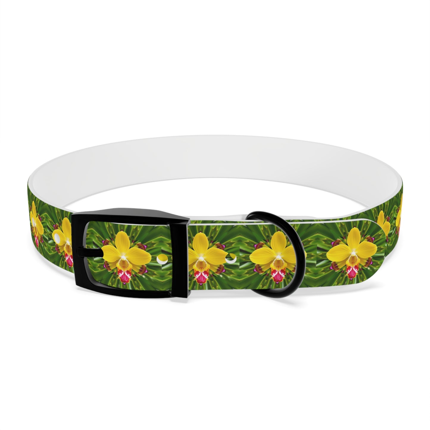 Dog Collar - Yellow Orchid Kaleidoscope