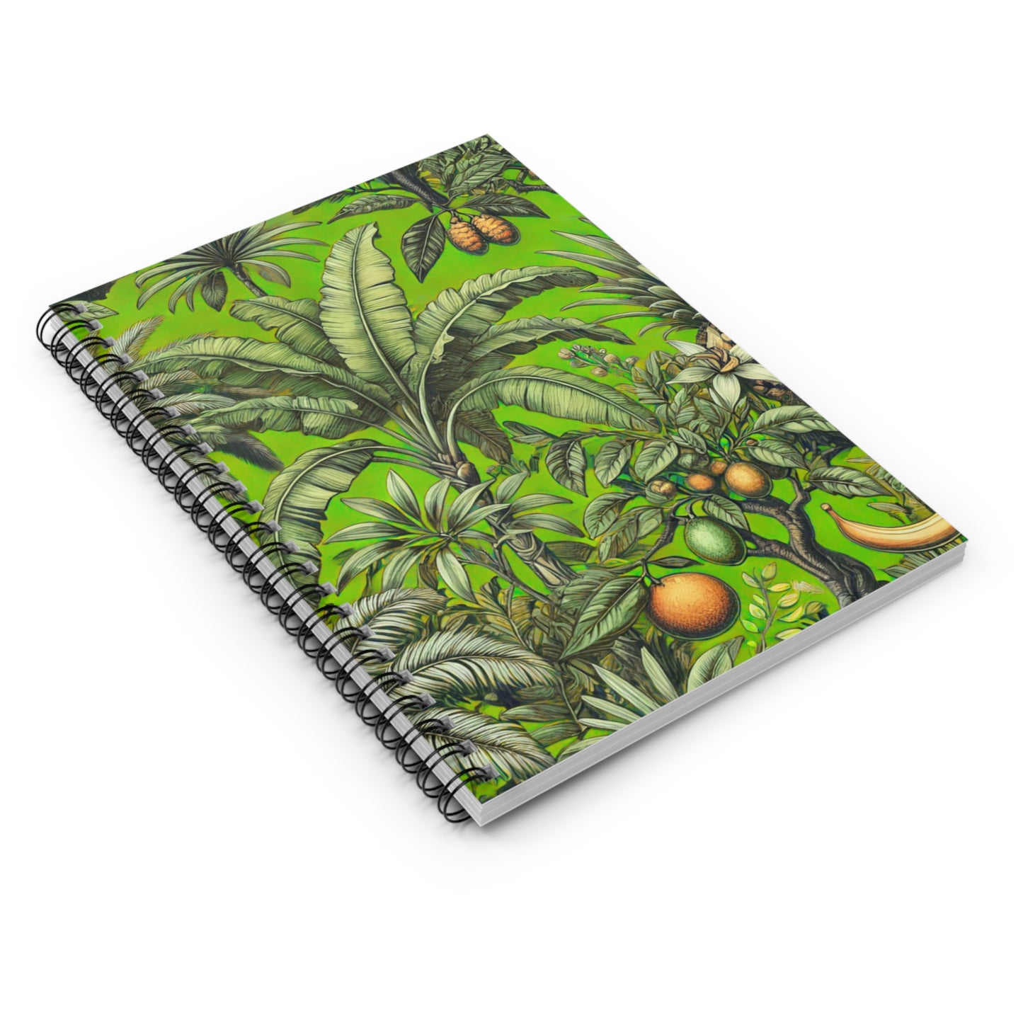 Spiral Notebook - Tropical Fruit, Spring Green