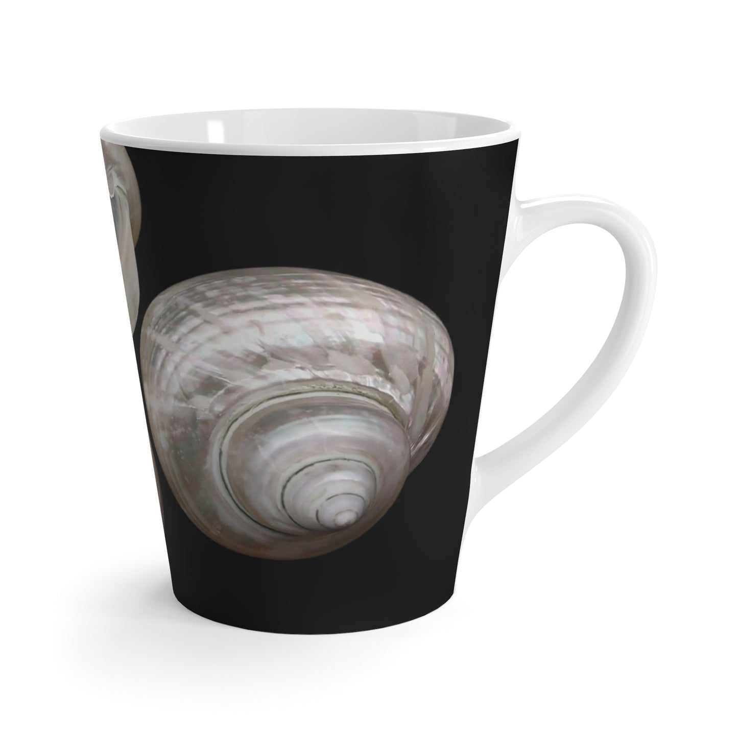 Latte White Mug - Perfect for Coffee Enthusiasts / Lustrous Seashell Trio, Black