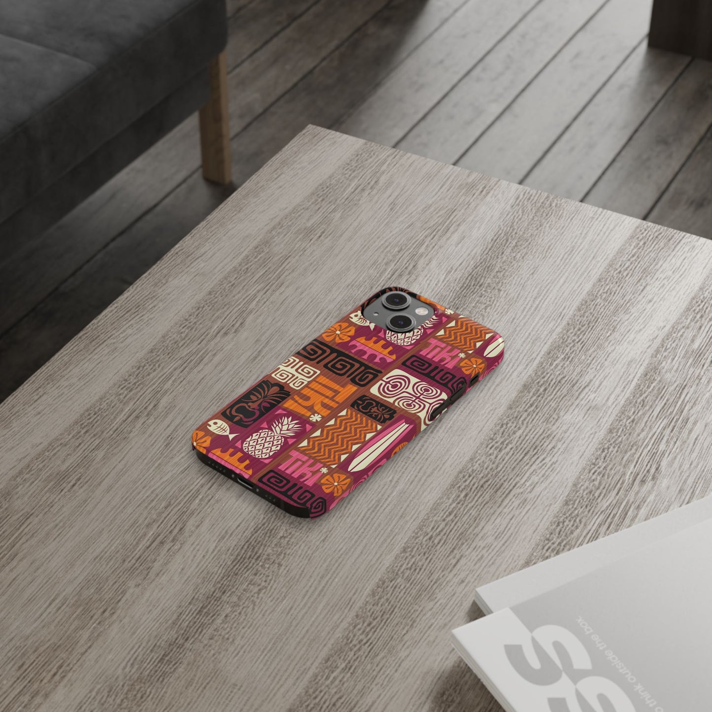 Slim Phone Cases - Tiki Poster Pink/Orange