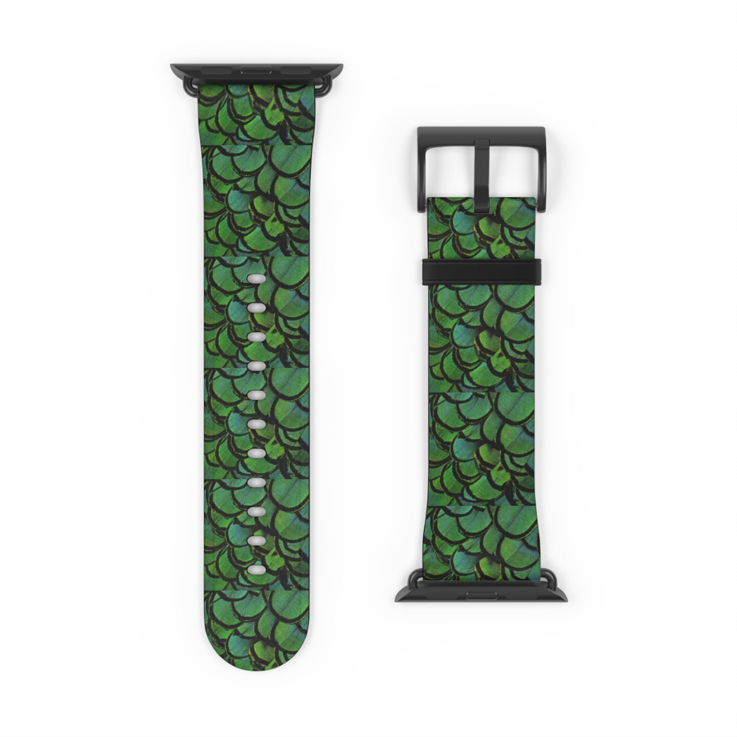 Apple Watch Band - Green Peacock Feathers