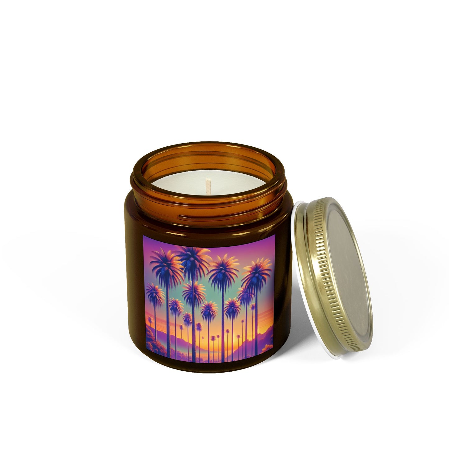 Scented Candles, Coconut Apricot Wax (4oz, 9oz) - Sunset Palms