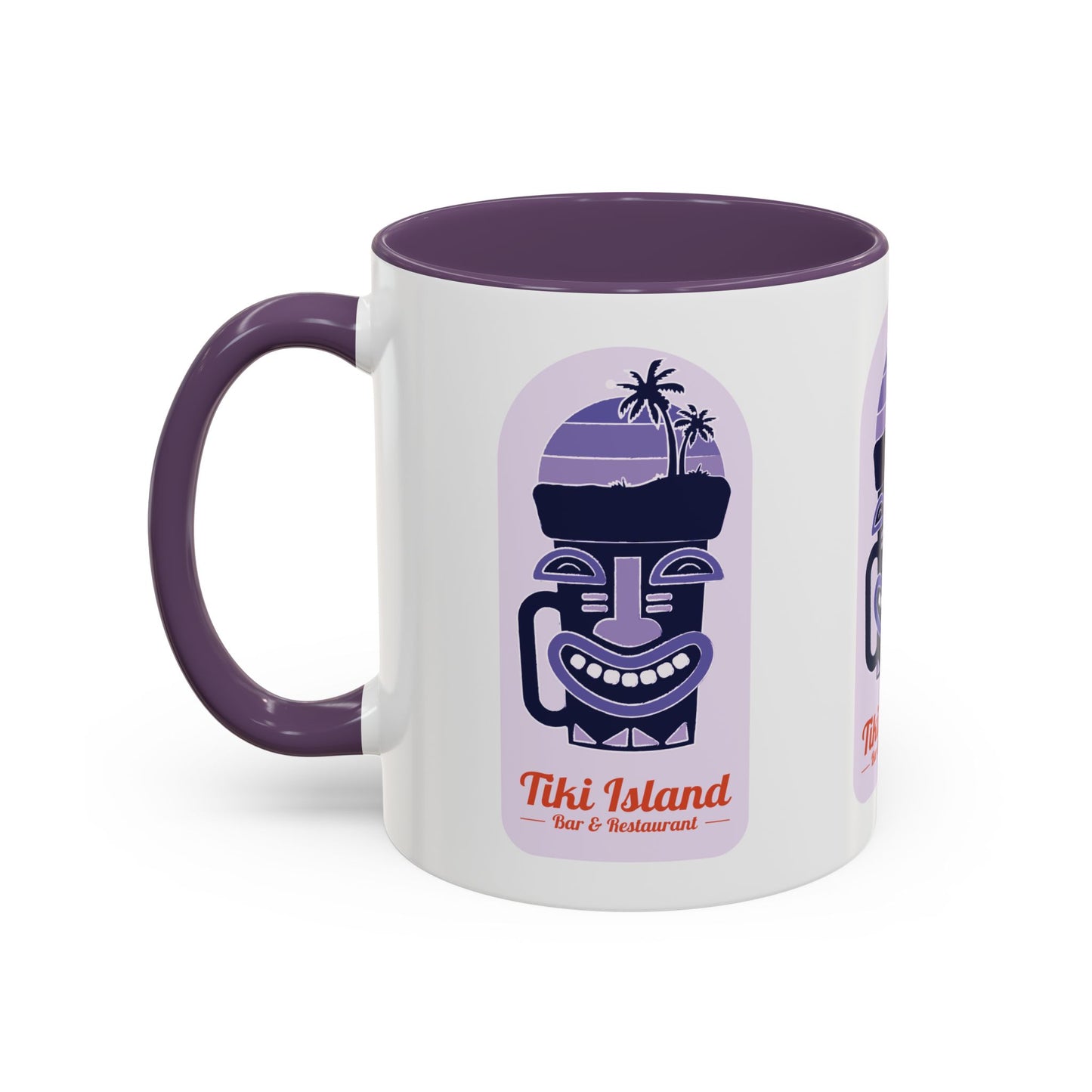 Tiki Island Accent Coffee Mug - Fun Tropical Drinkware for Beach Vibes, purple