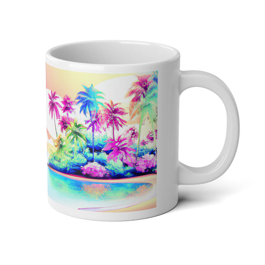 Jumbo Mug, 20oz, Watercolor Beach | Tropical Coffee Cup