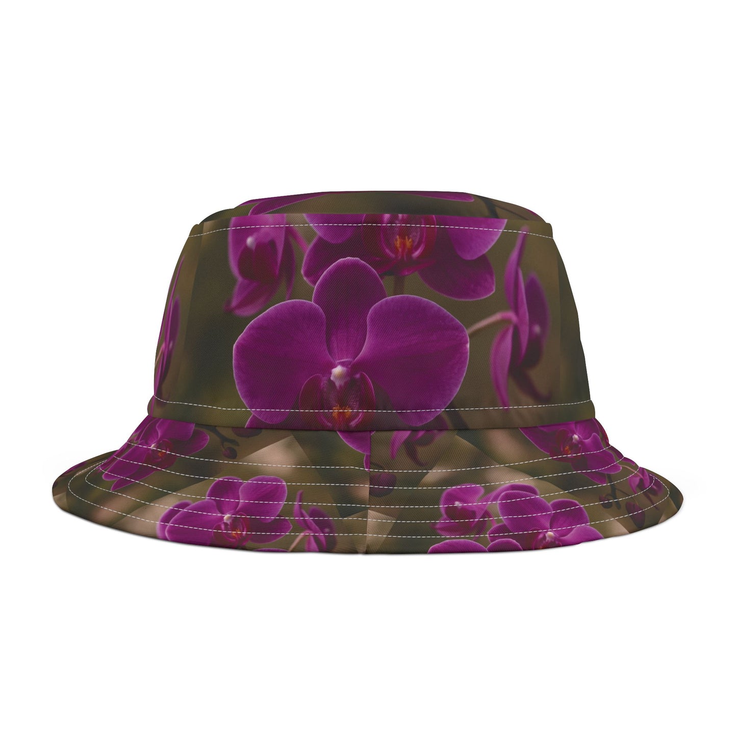 Purple Orchids Majesty / Polyester Bucket Hat for Beach Lovers