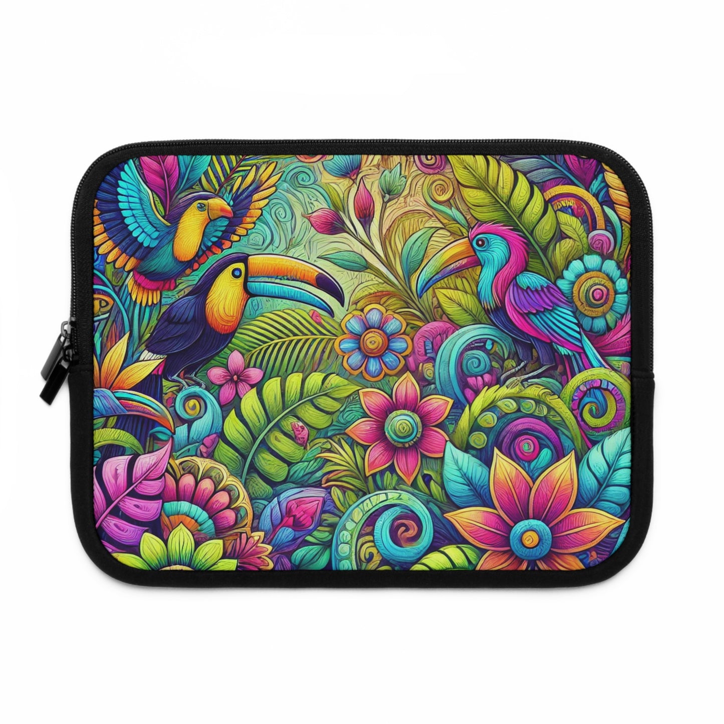 Tropical Laptop Sleeve, 5 Sizes - Perfect for Beach Lovers & Students / Rainforest Music