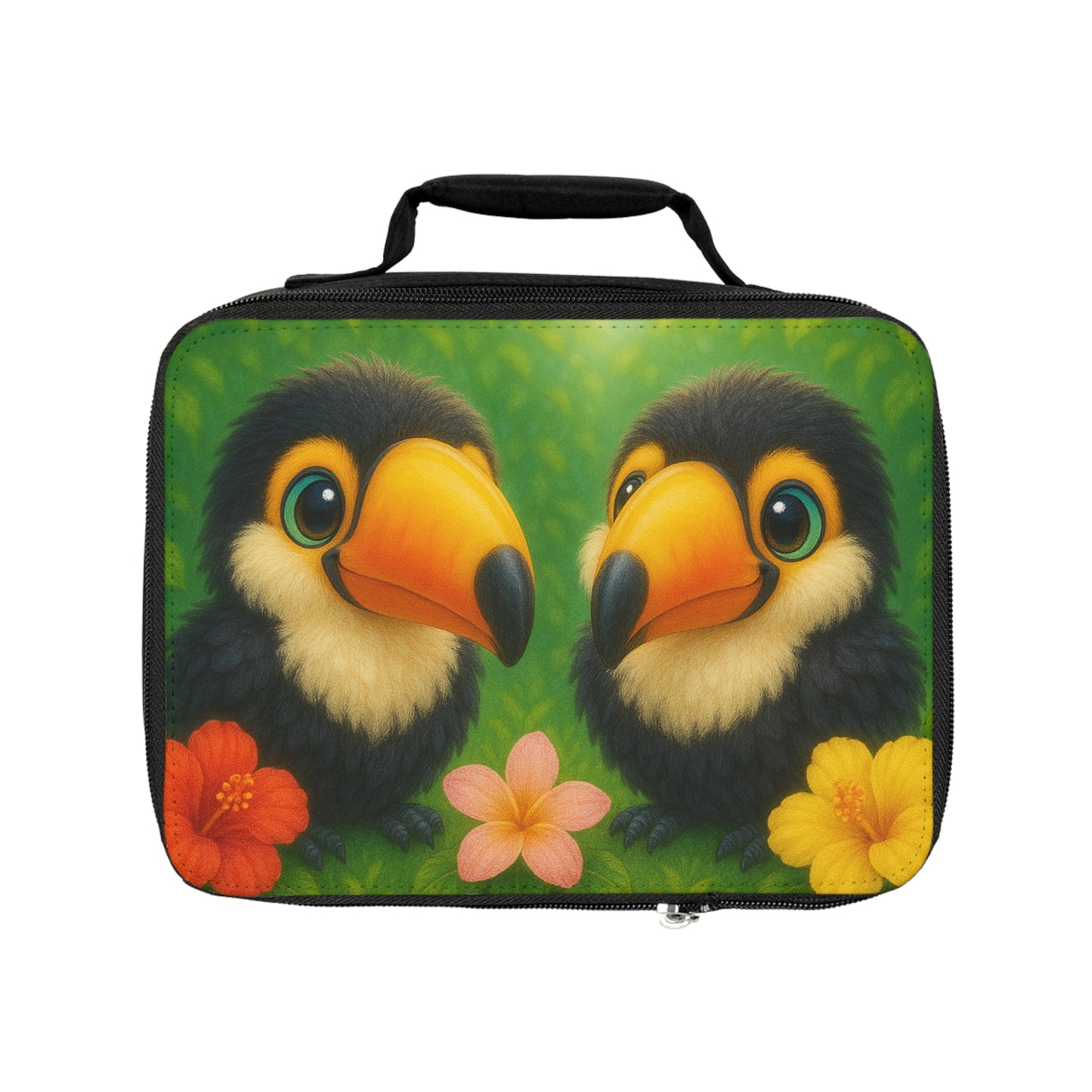 Baby Toucans Duo Rainforest Lunch Bag - Eco-Friendly Insulated Tote, Adult and Child Lunchbox / Perfect for Picnics, Beach Outings