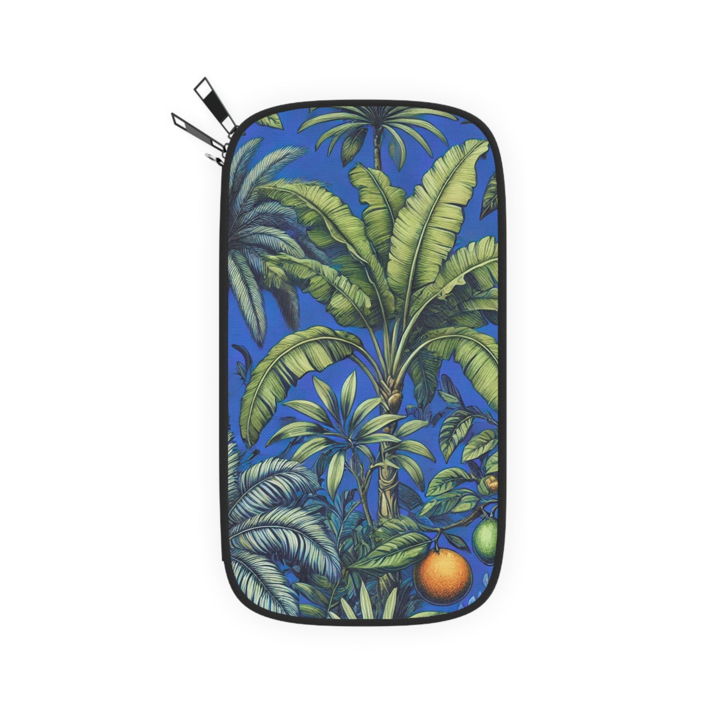 Passport Wallet – Perfect for Travelers & Adventurers / Tropical Fruit, Dark Blue