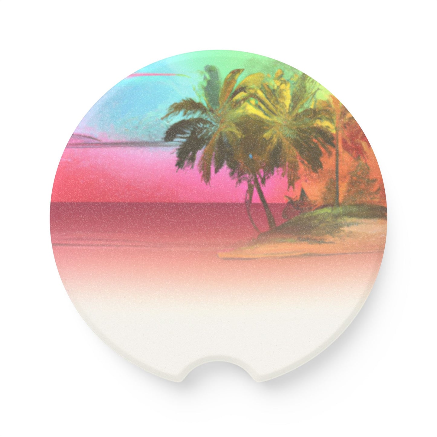 Soapstone Car Coaster - Watercolor Sunset