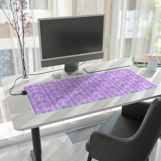 LED Gaming Mouse Pad With Vibrant RGB Lighting, 4 Sizes / Pearl Lady Toile, Amethyst