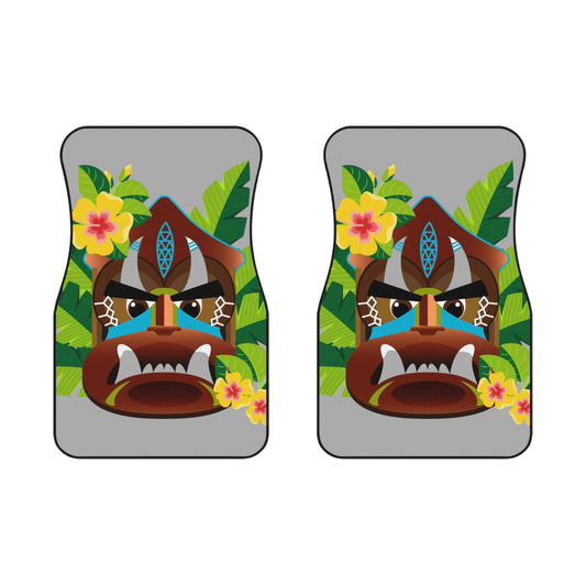 Tropical Tiki Boss MACRO Kimo Car Floor Mats - SET of 2, light gray