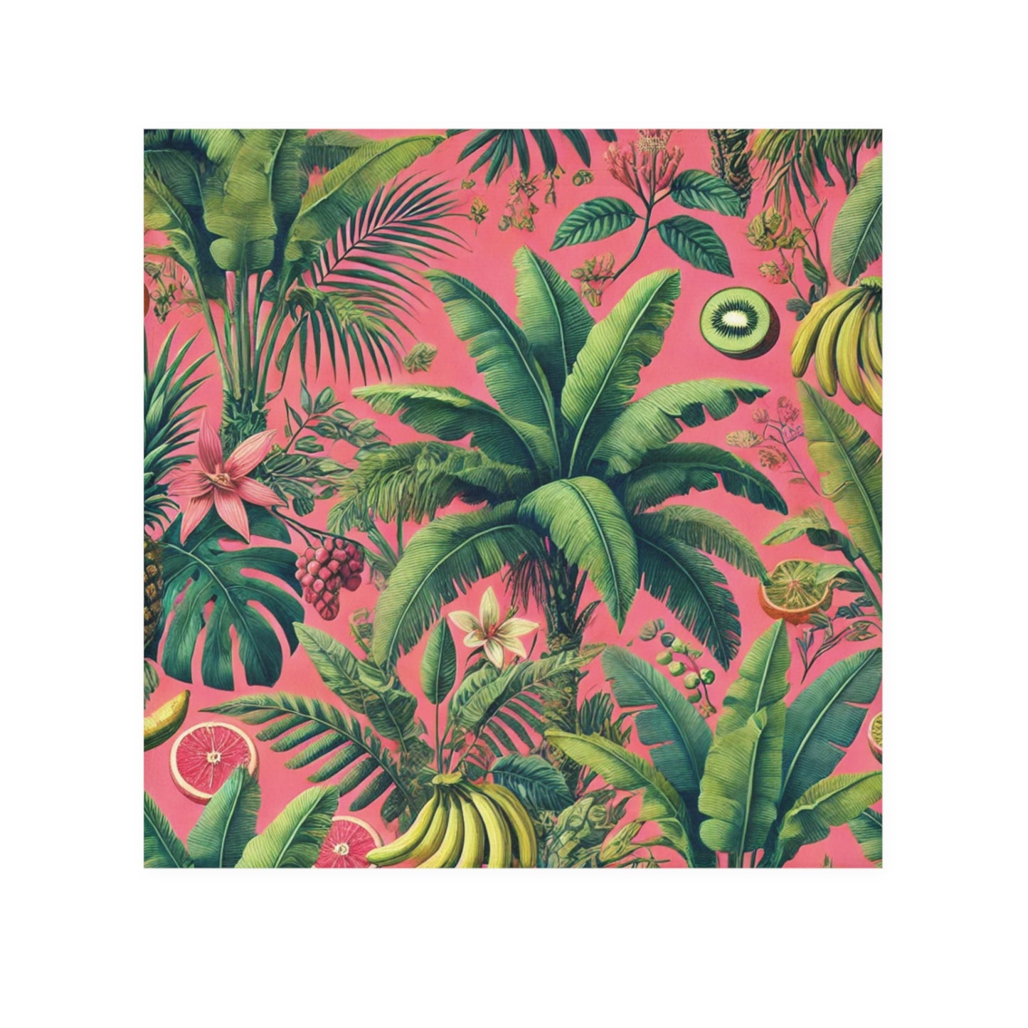 Face Towel - Palms, More Tropical Fruit, Coral
