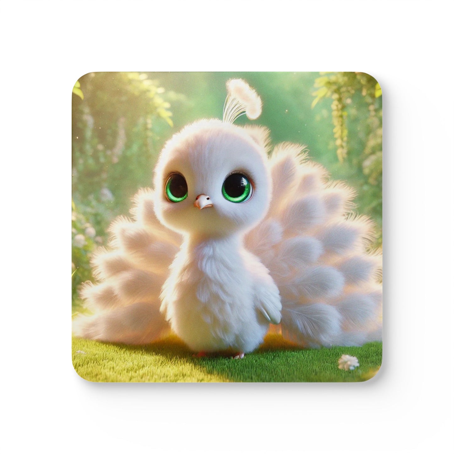 Four-piece Coaster Set - Baby White Peacock