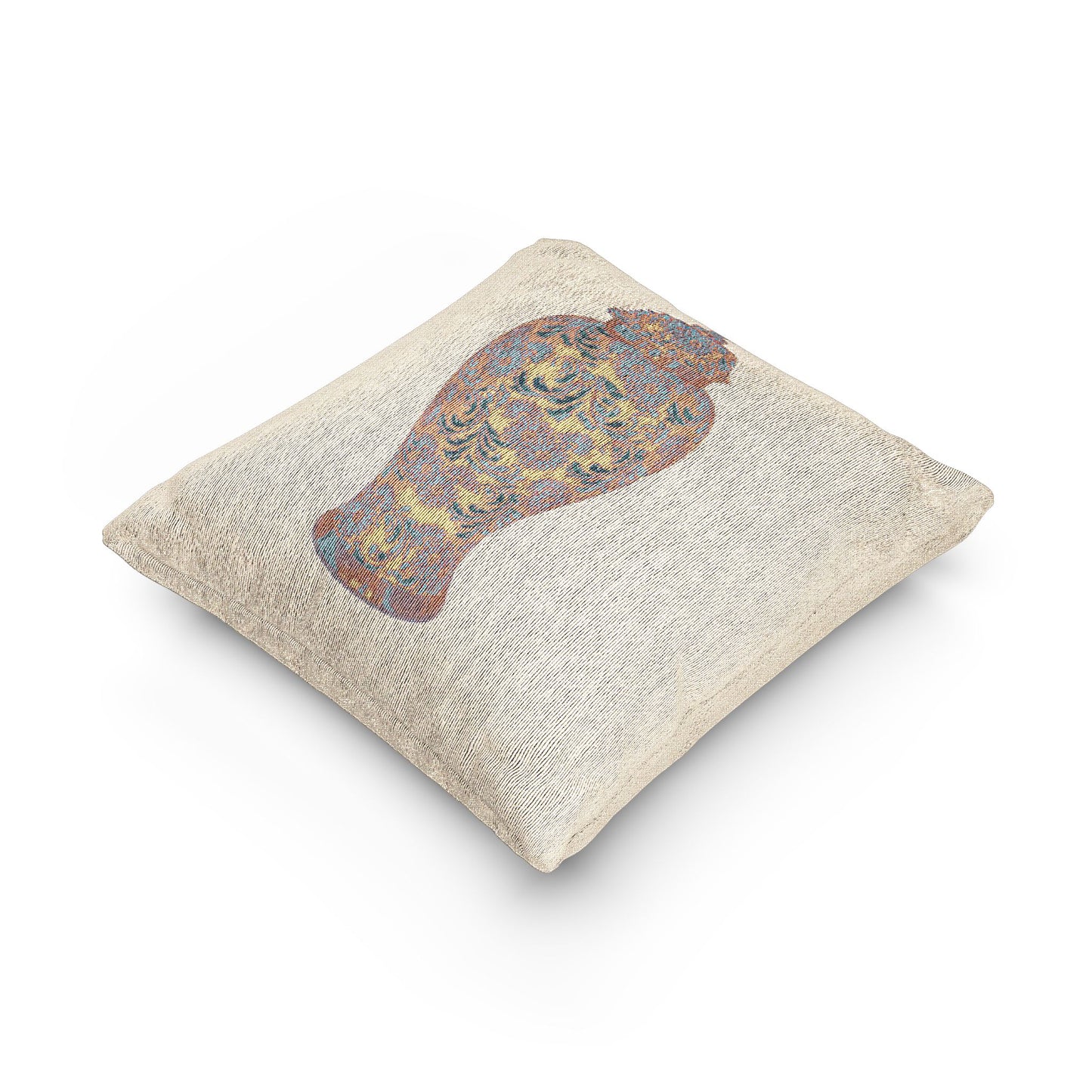 Woven Pillow, 17"W x 18"L ~ Tropical Ginger Jar