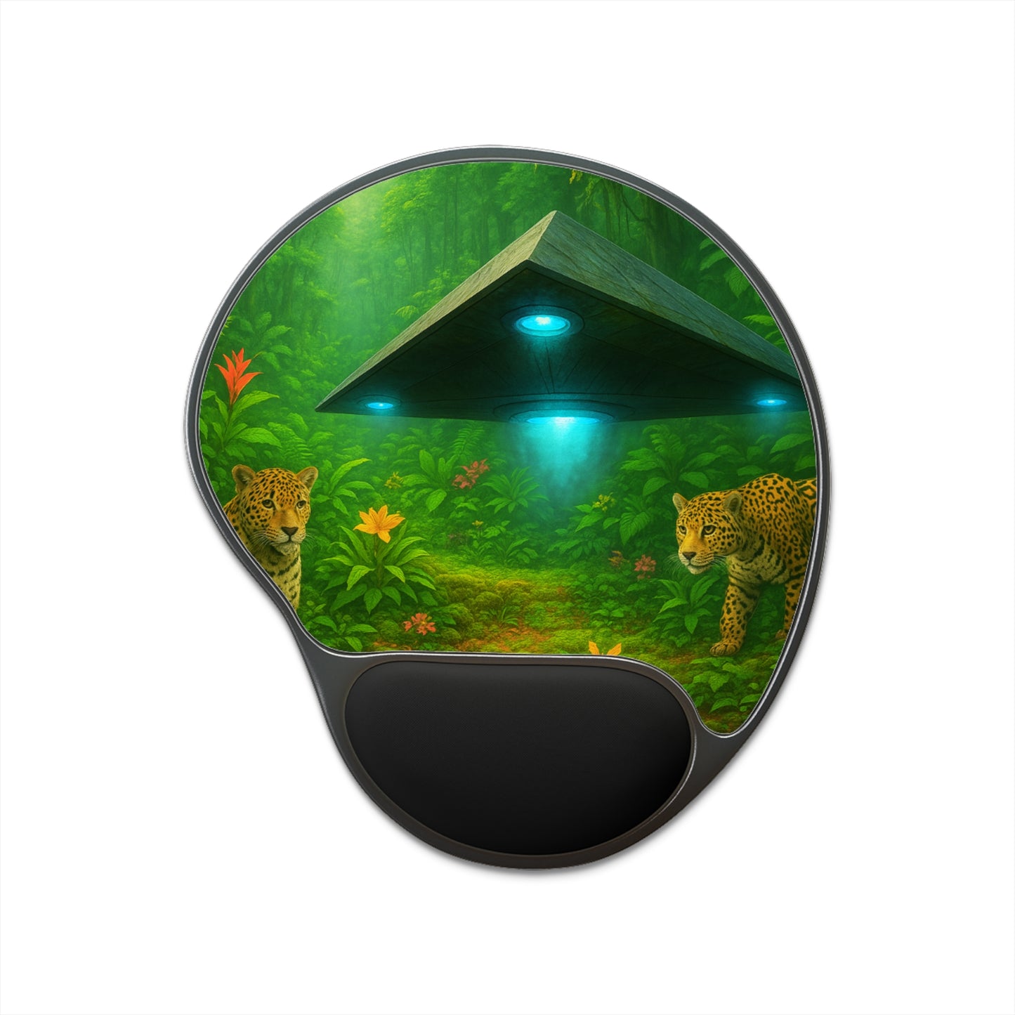 UFO and Jaguars Mouse Pad with Wrist Rest – Ergonomic Design for Comfort and Style