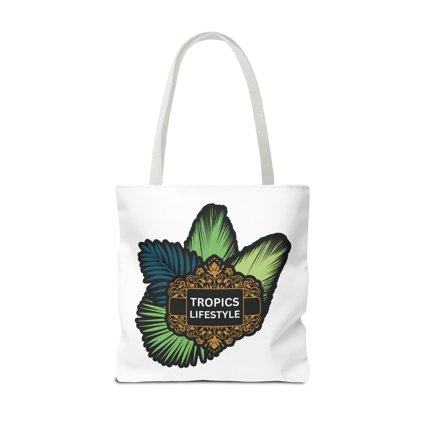 Elegant Tropics Lifestyle Logo Tote Bag - 3 Sizes, White