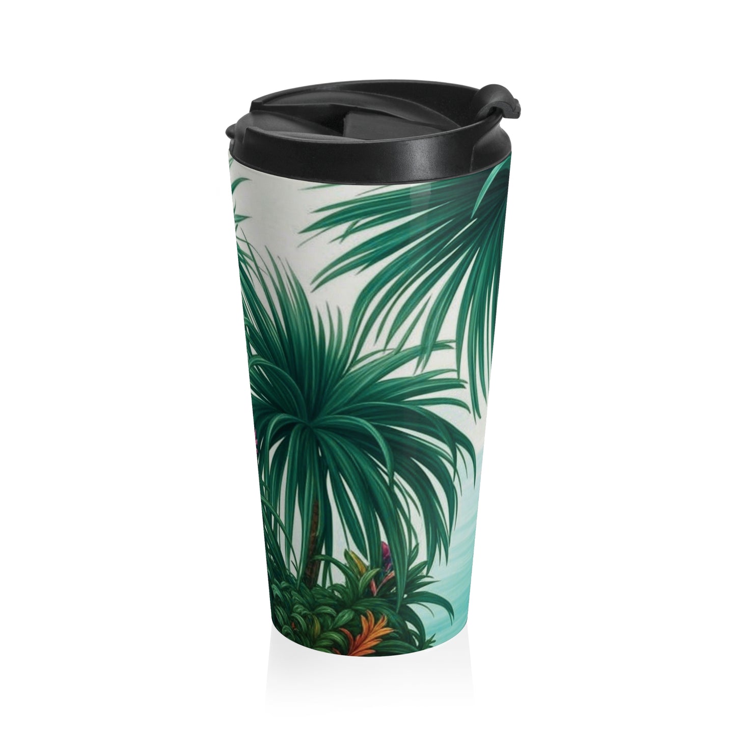 15 oz. Stainless Steel Travel Mug / Tiny Palm Island