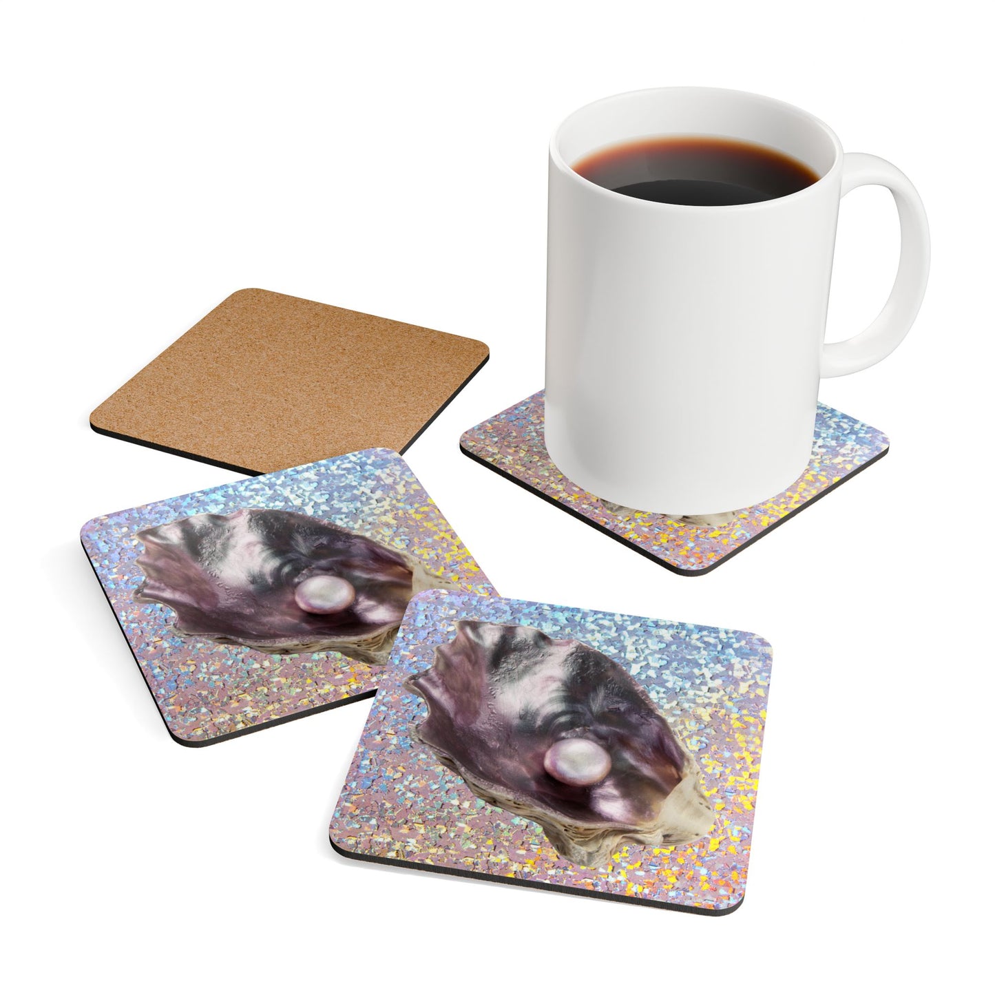 Coaster Set - Disco Lavender Pearl Oyster