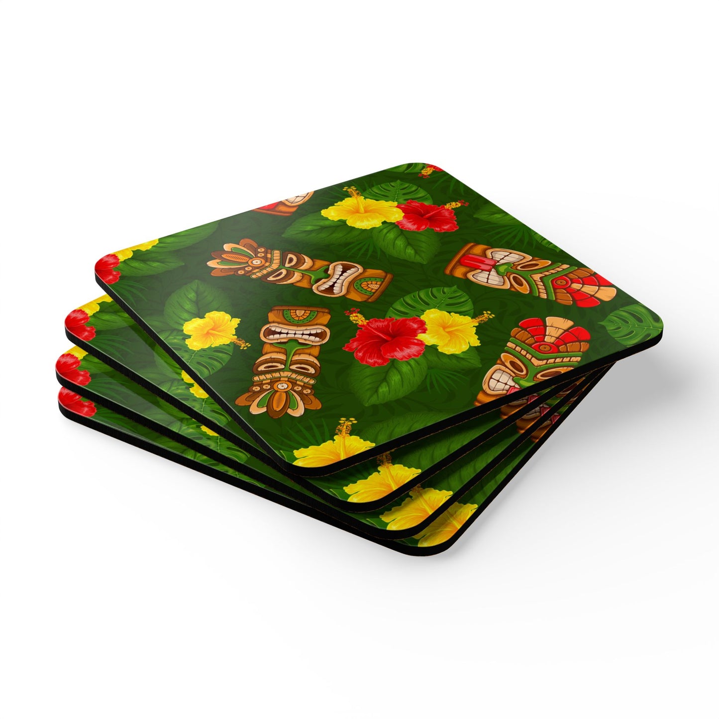 Coaster Set - Tiki Hibiscus Garden