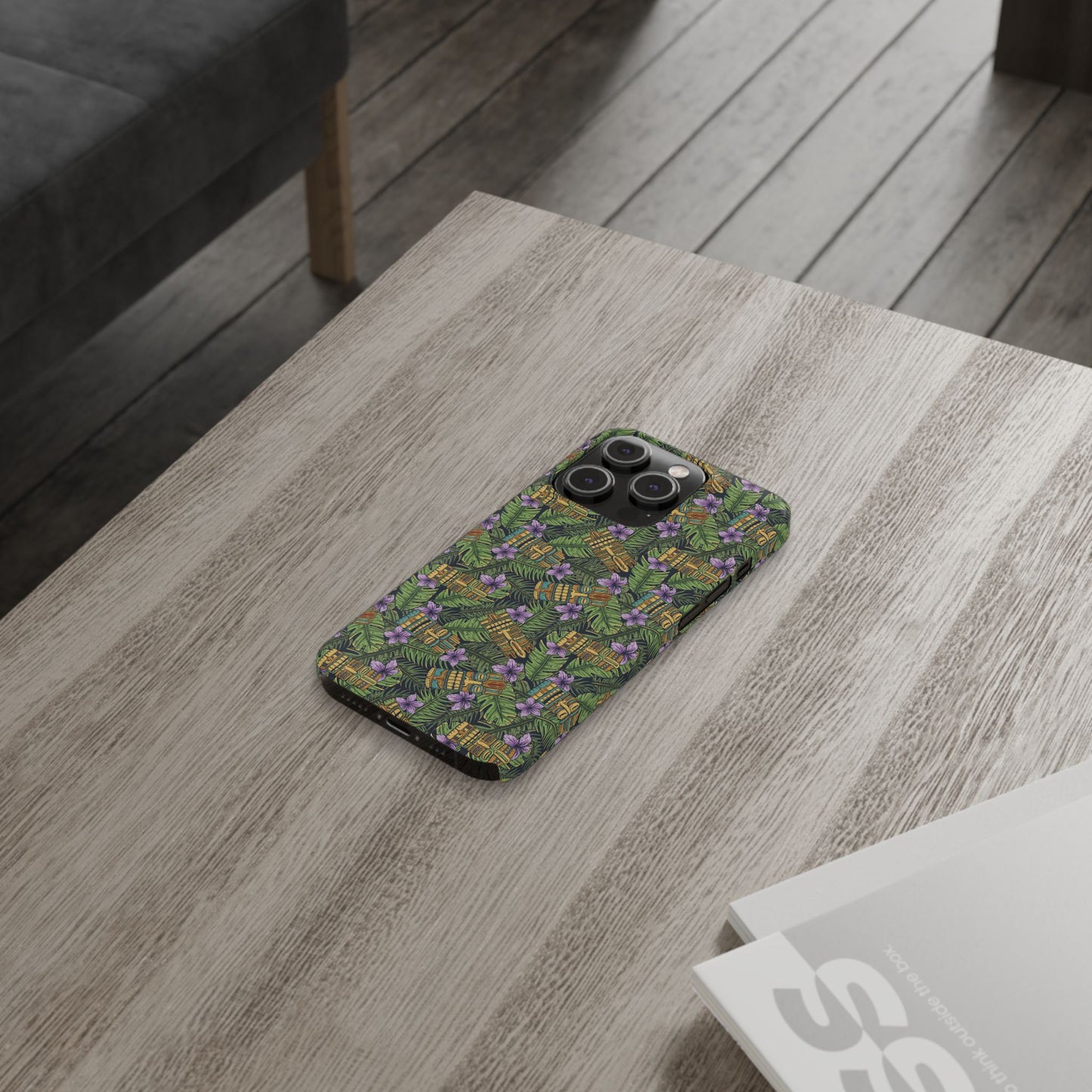 Slim Phone Cases - Tiki Purple Greenery