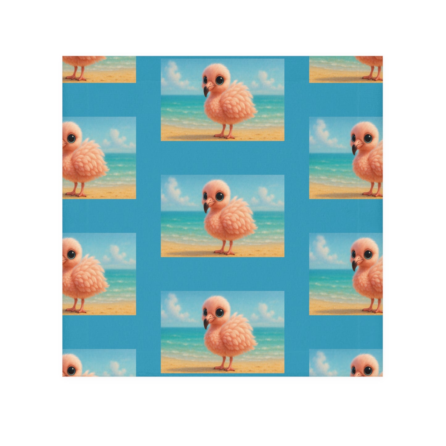 Face Towel - Baby Flamingo/Turquoise