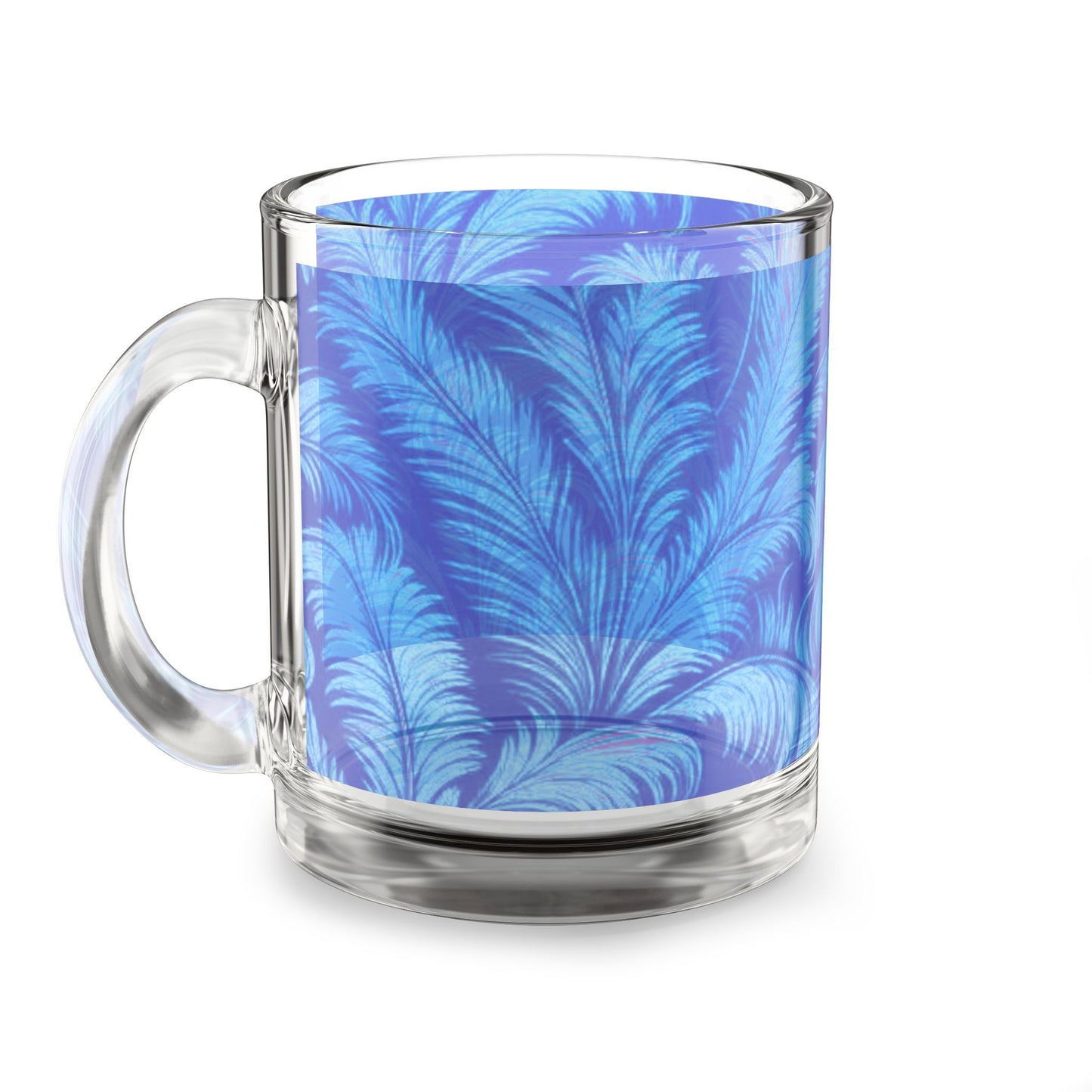 Tropical Glass Mug - 10oz Coffee Cup / Rocco Blues