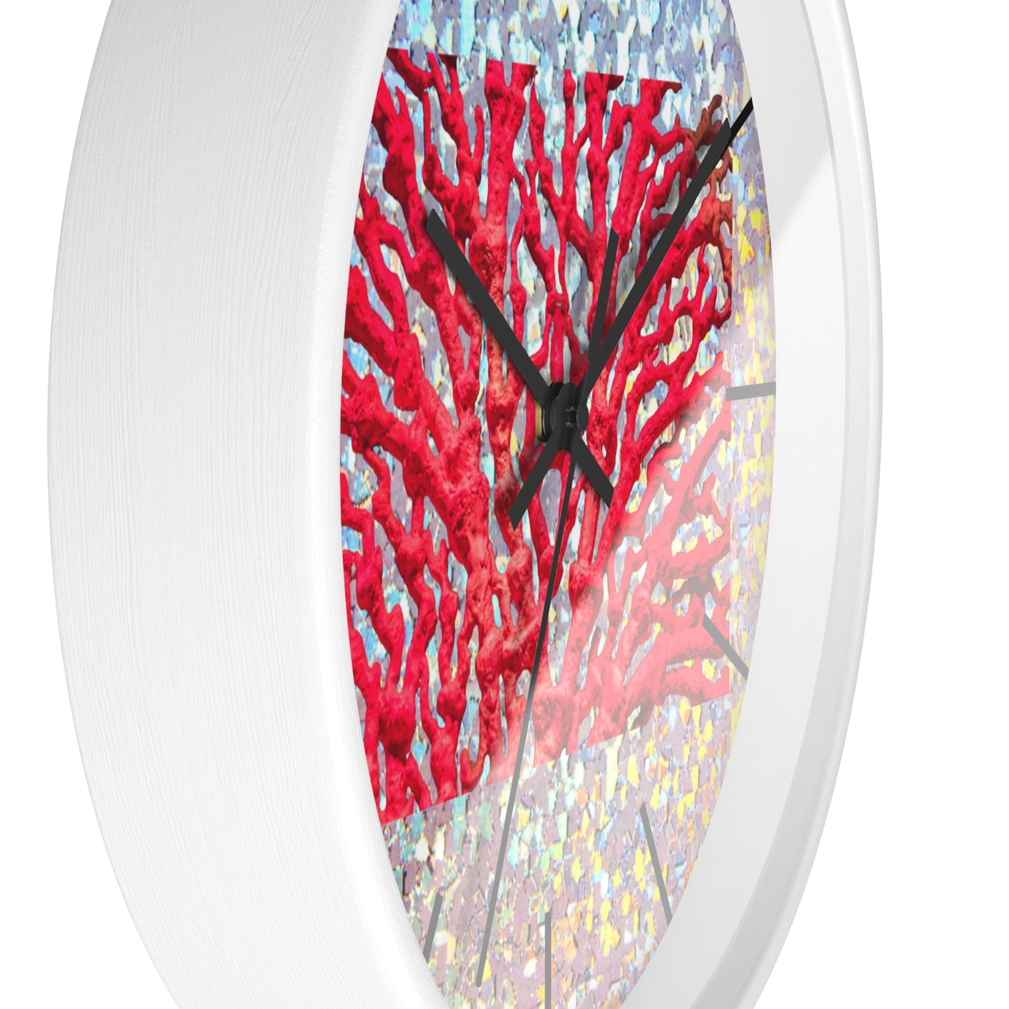 Wall Clock, Disco Red Coral, Hands/Base Variants