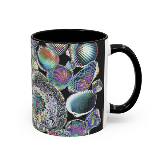 Iridescent Shells Accent Coffee Mug | Unique Sea-Inspired Drinkware / Heatwave Shell Collection