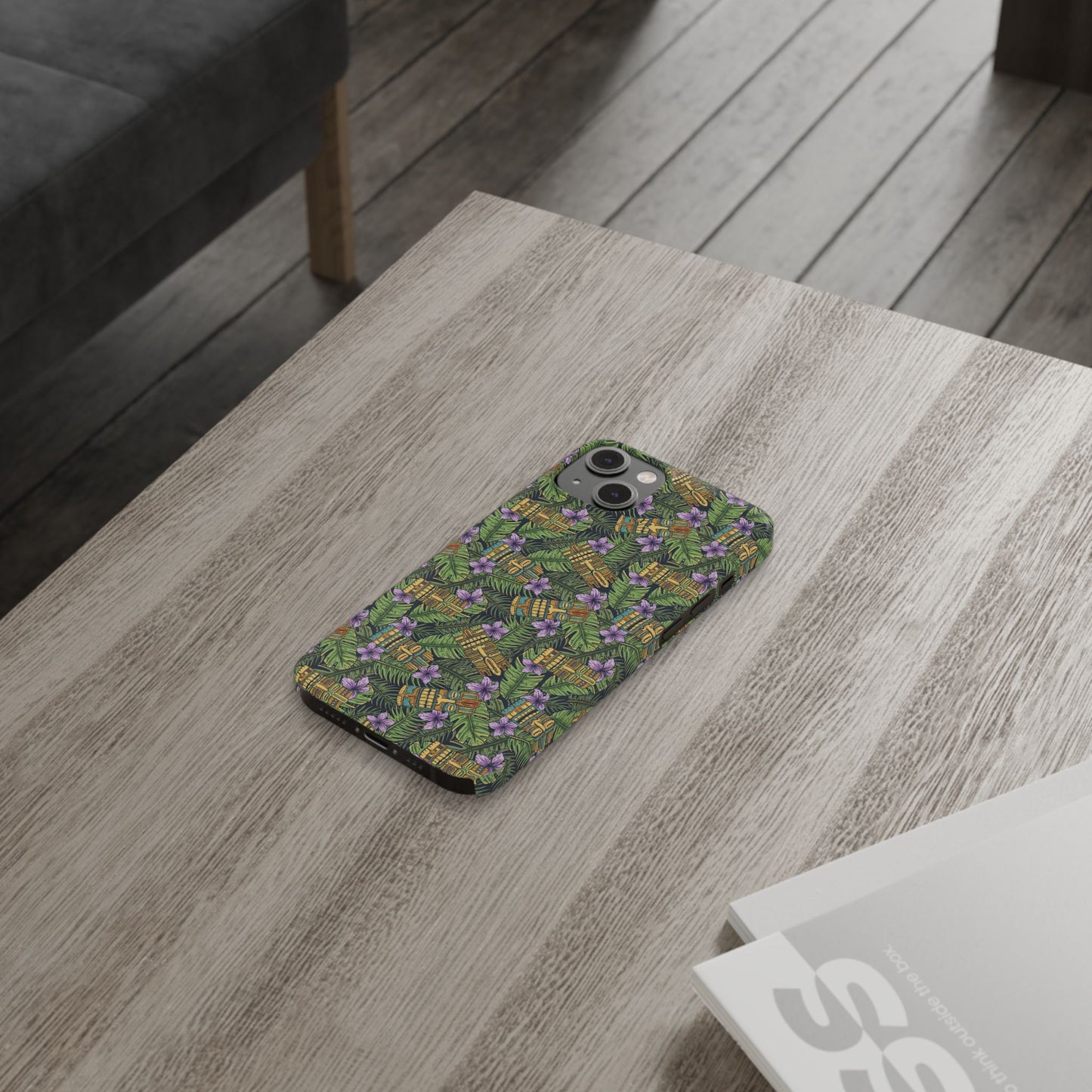 Slim Phone Cases - Tiki Purple Greenery