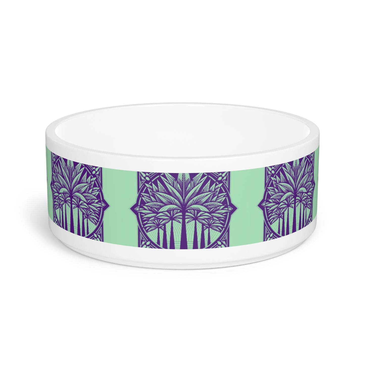 Pet Bowl, Deco Palm Tree, Mint