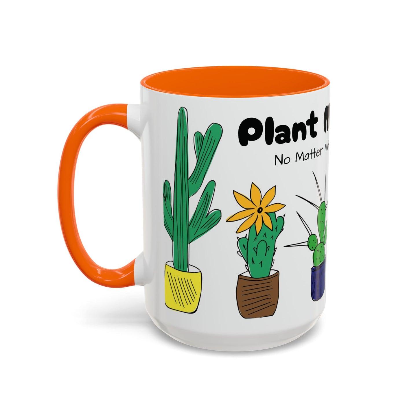 Botanical Accent Coffee Mug (11, 15oz), 8 Colors - Plant Mom: At Least I Don't Have Ugly Children!