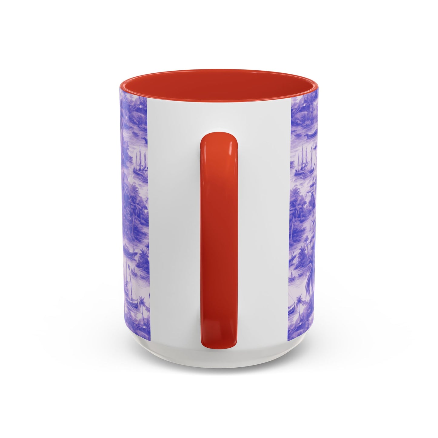 Accent Coffee Mug (11, 15oz), 8 Colors - Tropical Toile #1, purple