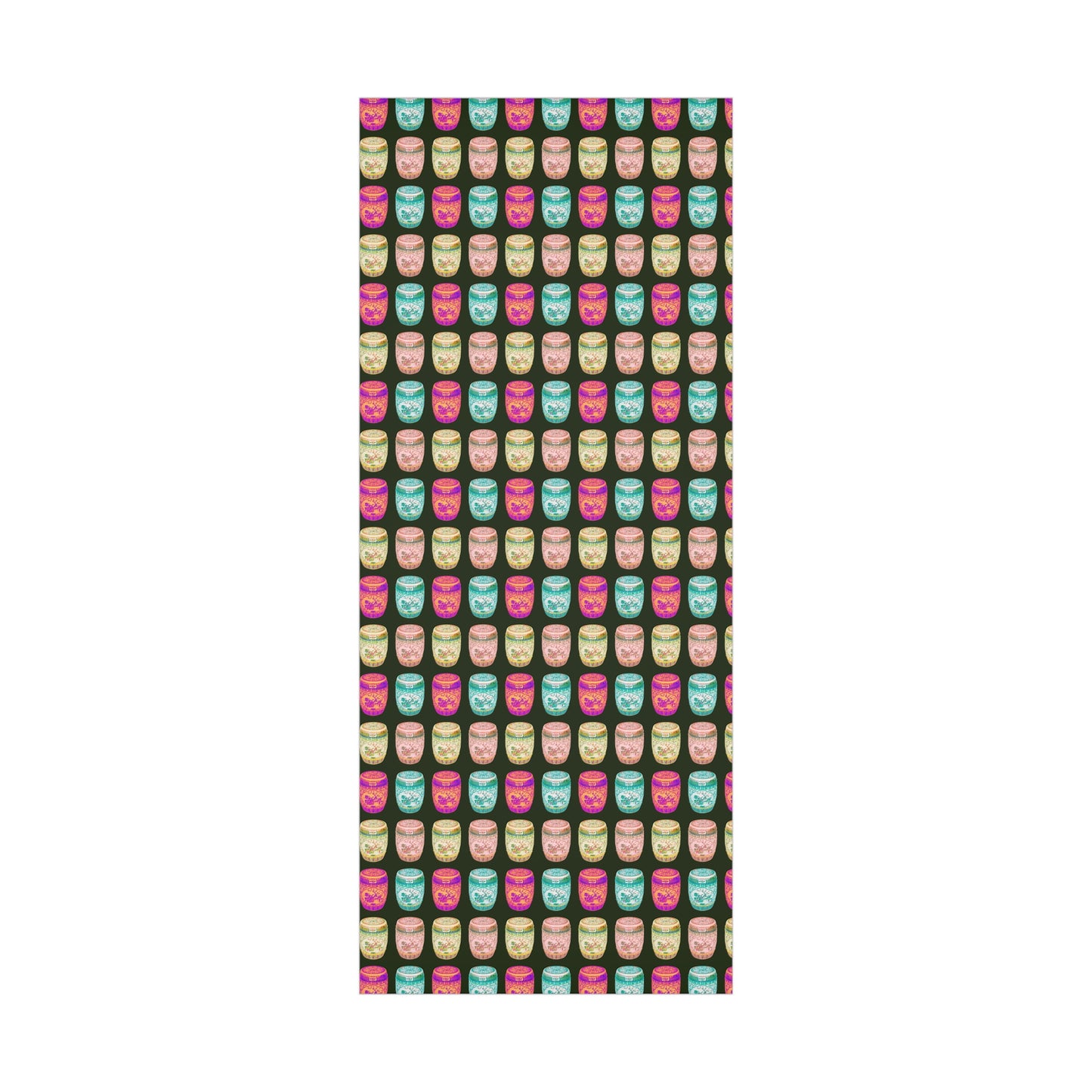 Wrapping Paper - Tropical Gift Wrap for All Occasions / 3 Sizes, 2 Finishes / Pop Art Porcelain Stools, Black