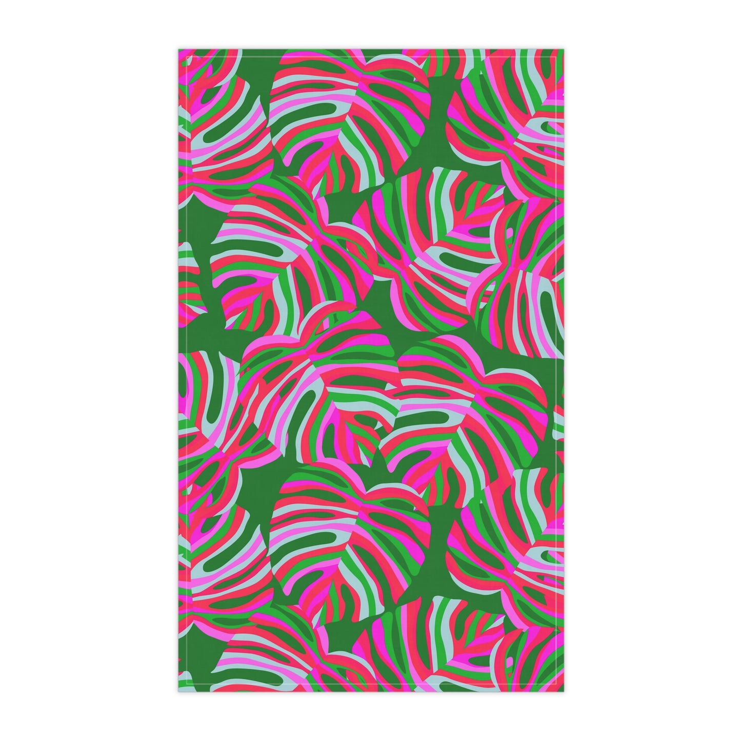 Tea Towels (cotton, poly), Neon Monsteras