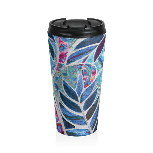 15 oz. Stainless Steel Travel Mug / Amazon Whimsy, Blue