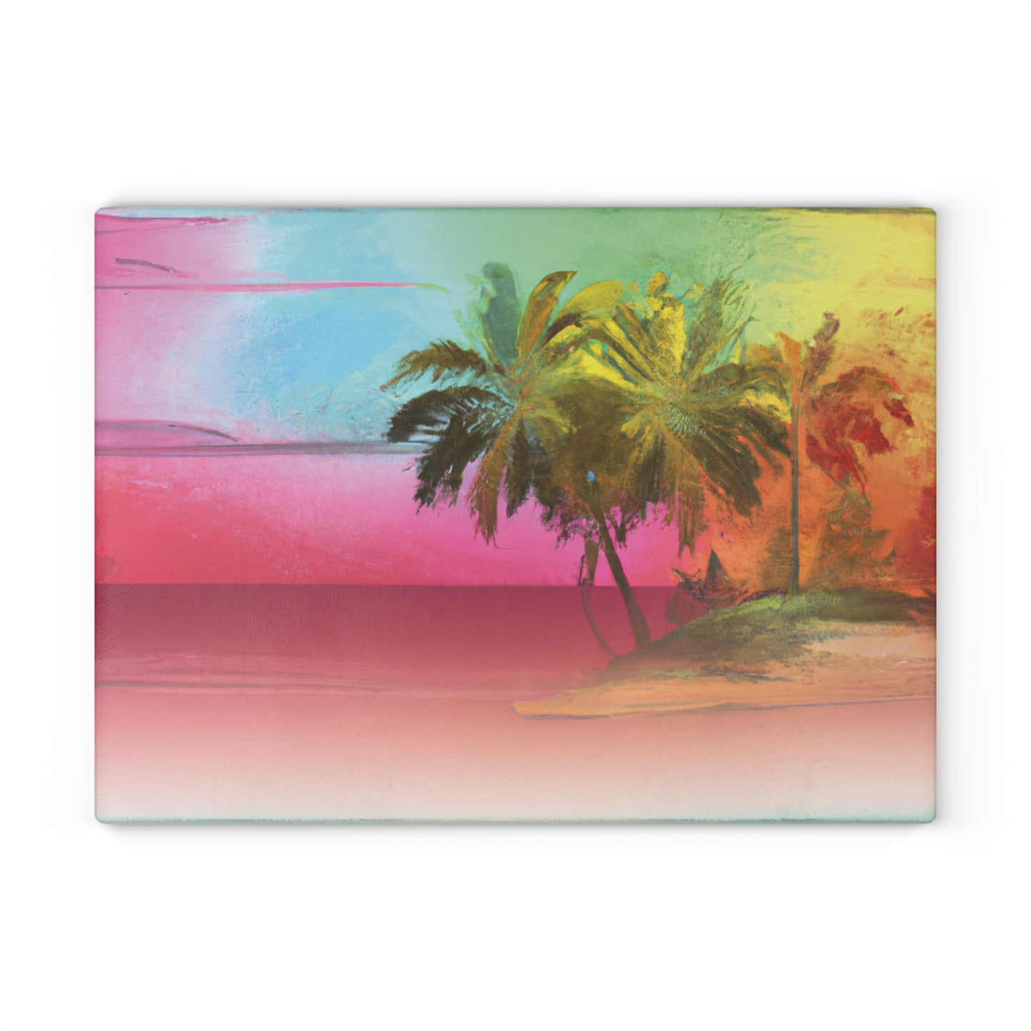 Glass Cutting Board, 2 sizes - Ombre Beach