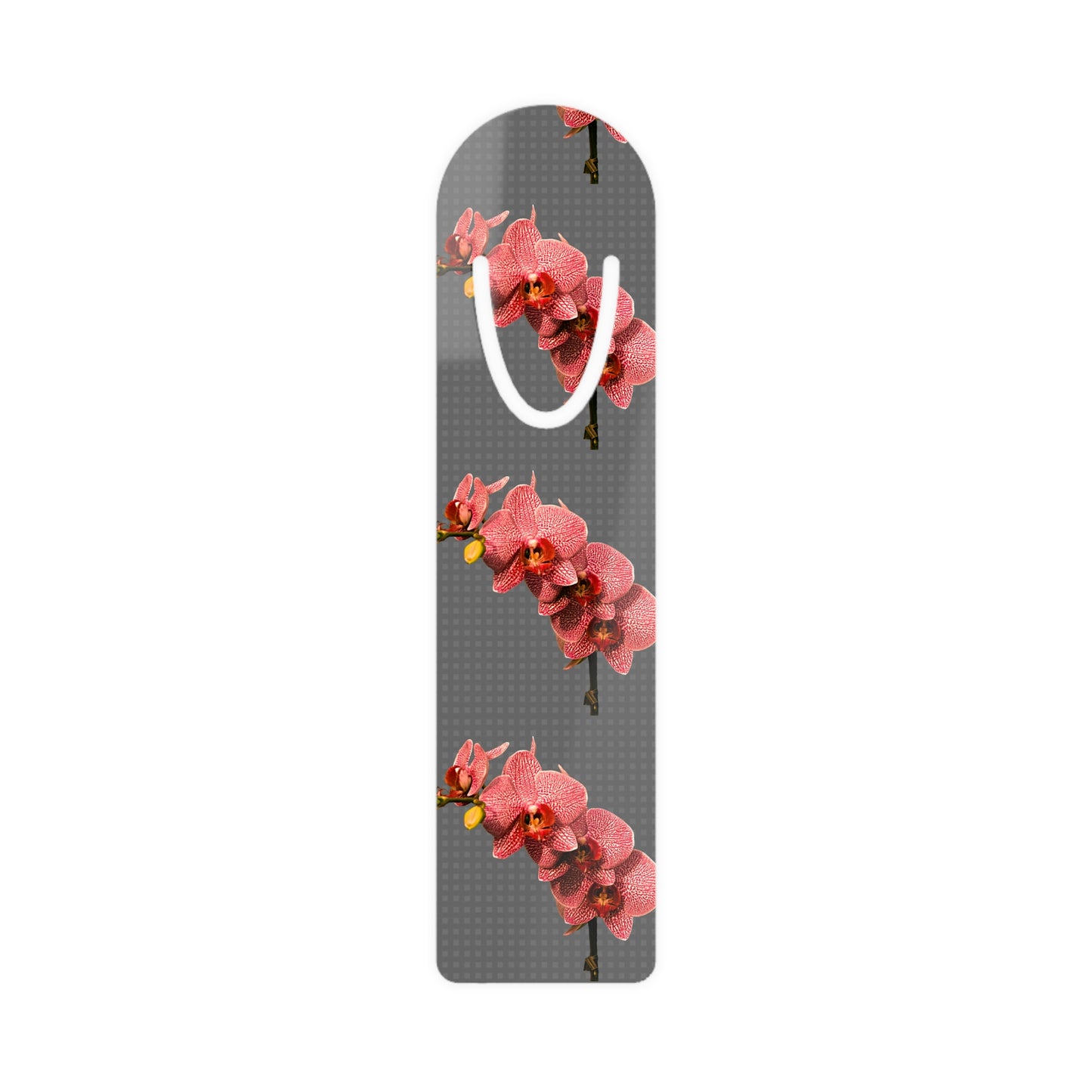 Bookmark - Aluminum, Red Orchid | Grey Wicker