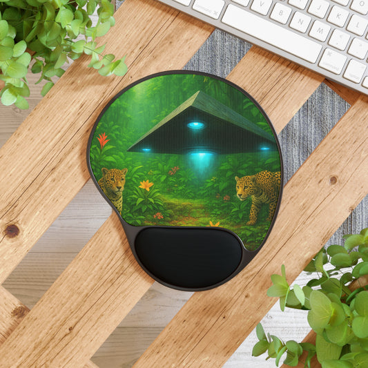 UFO and Jaguars Mouse Pad with Wrist Rest – Ergonomic Design for Comfort and Style
