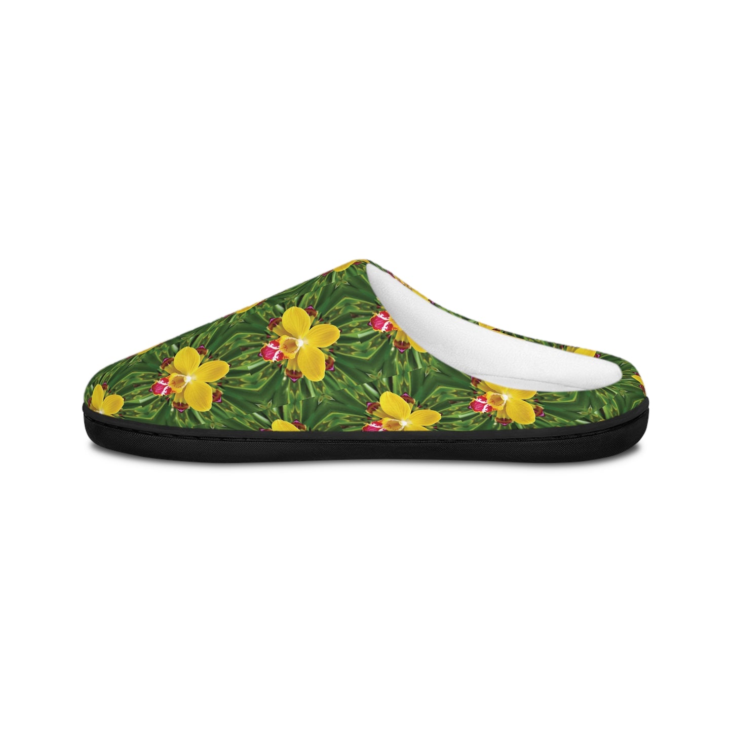 Women's Indoor Slippers - Yellow Orchid Kaleidoscope