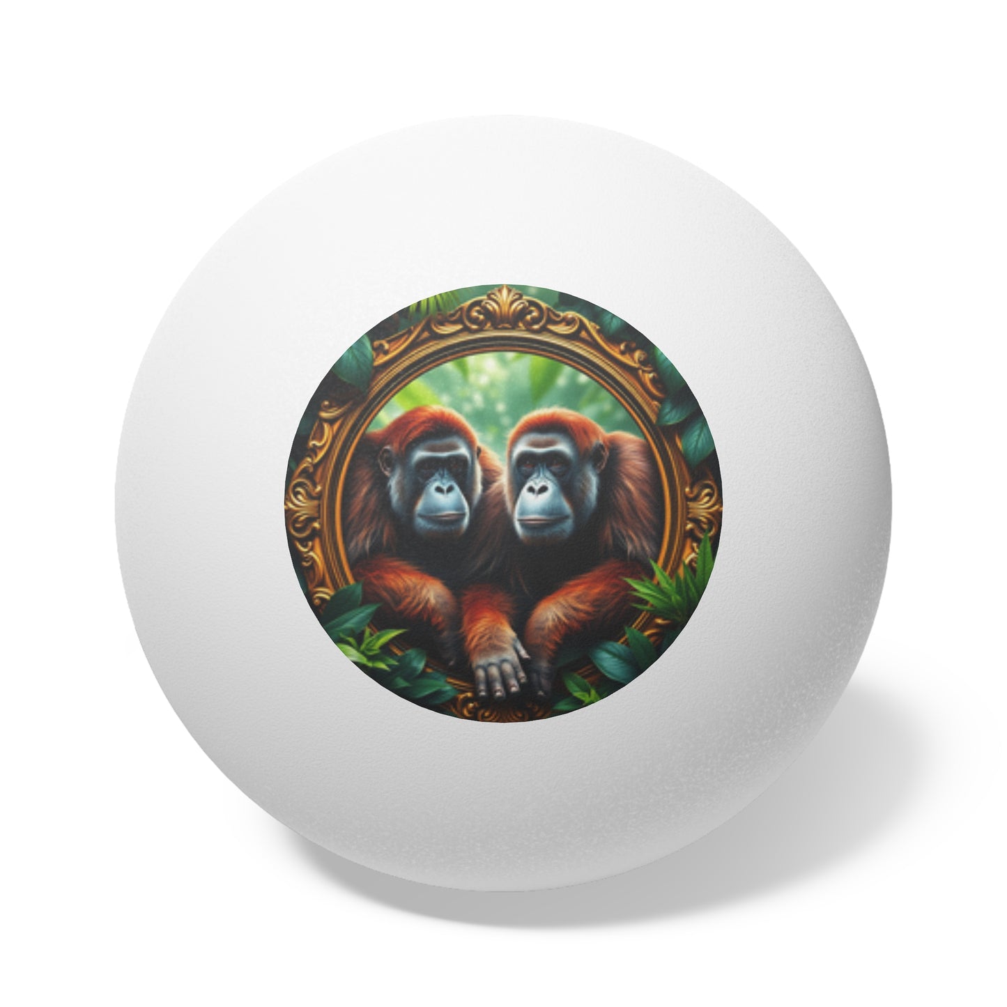 Tropical Paradise Ping Pong Balls - 6 Pack with Framed Orangutan Apes