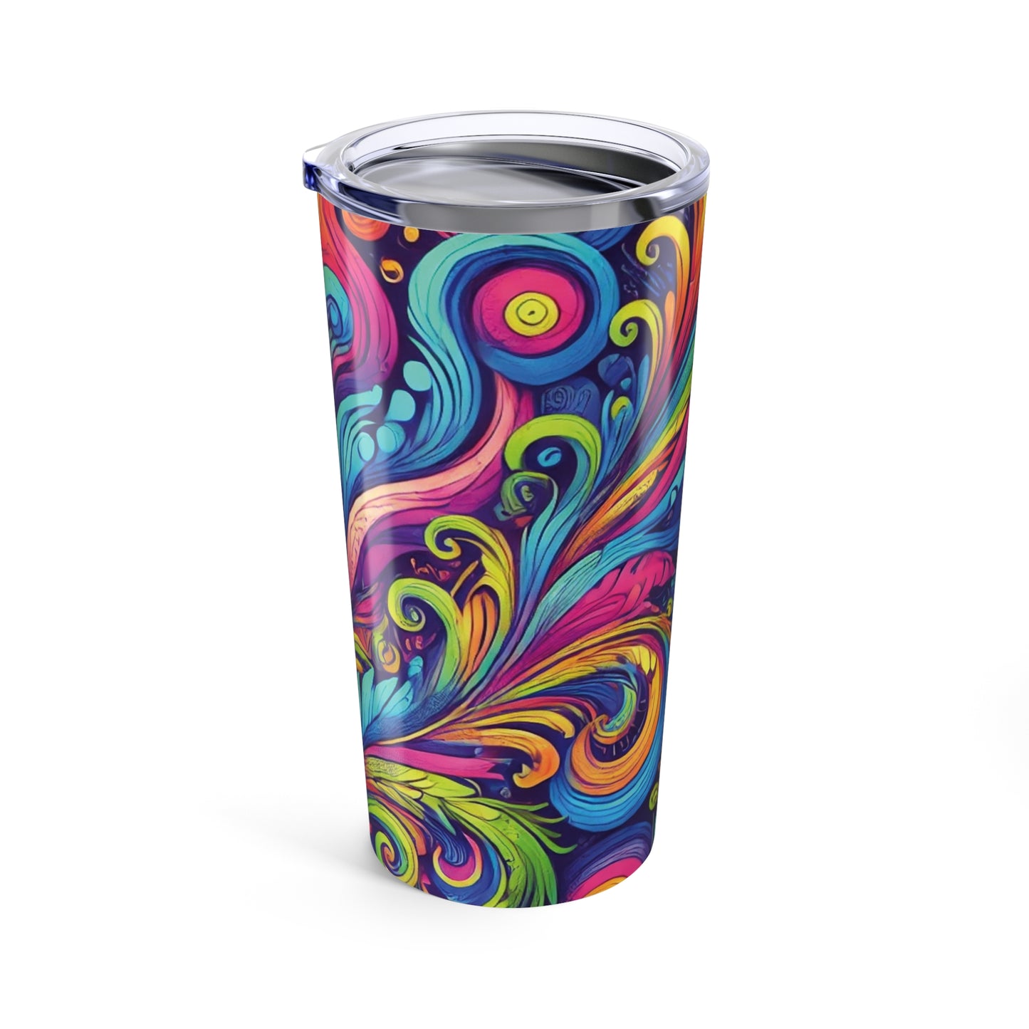 20oz Tropical Glossy Tumbler - Feather Currents Pop
