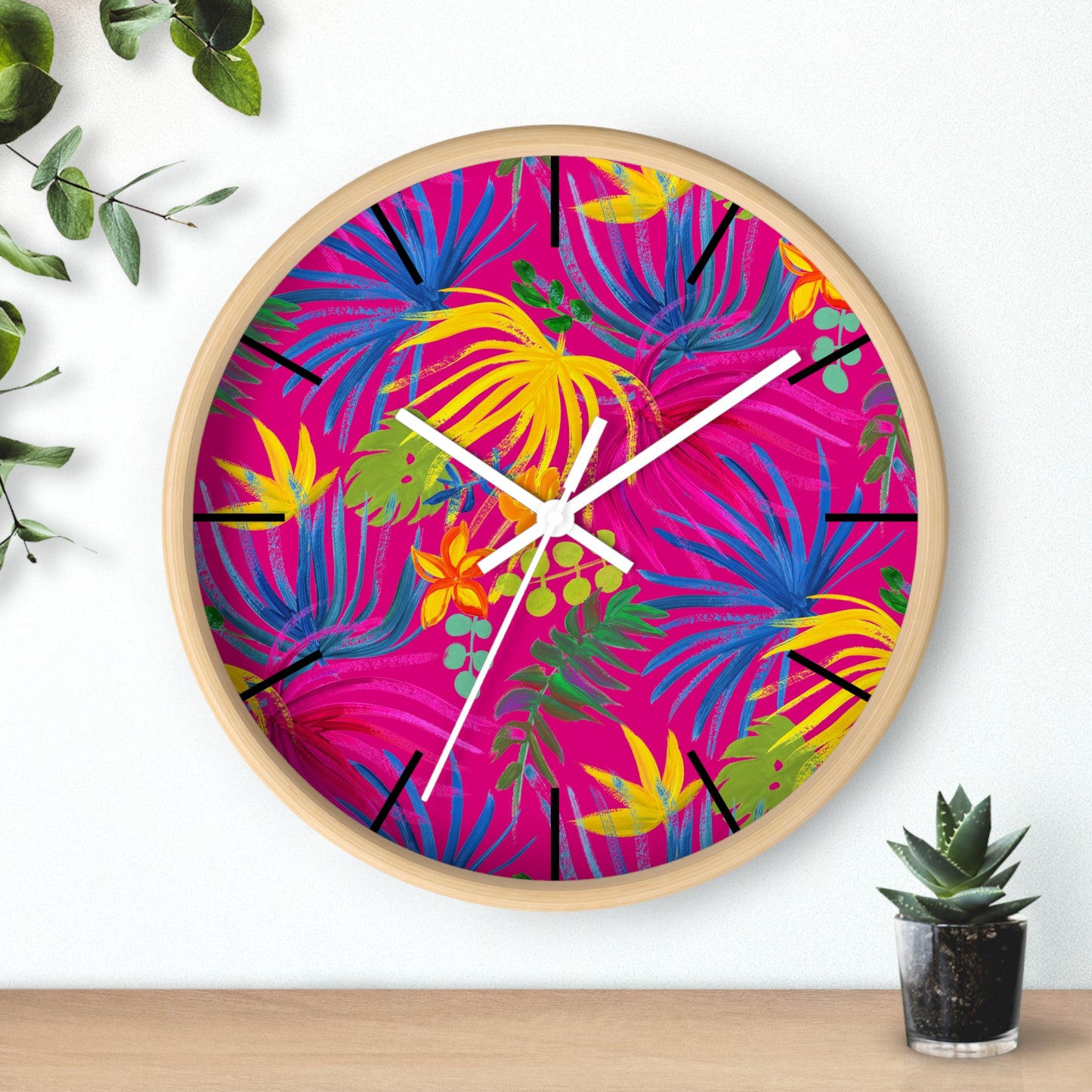 Exotic Flora Wall Clock - Perfect for Tropical Lifestyle Lovers