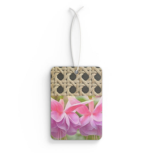 Car Air Freshener - Wicker/Two Fuchsias