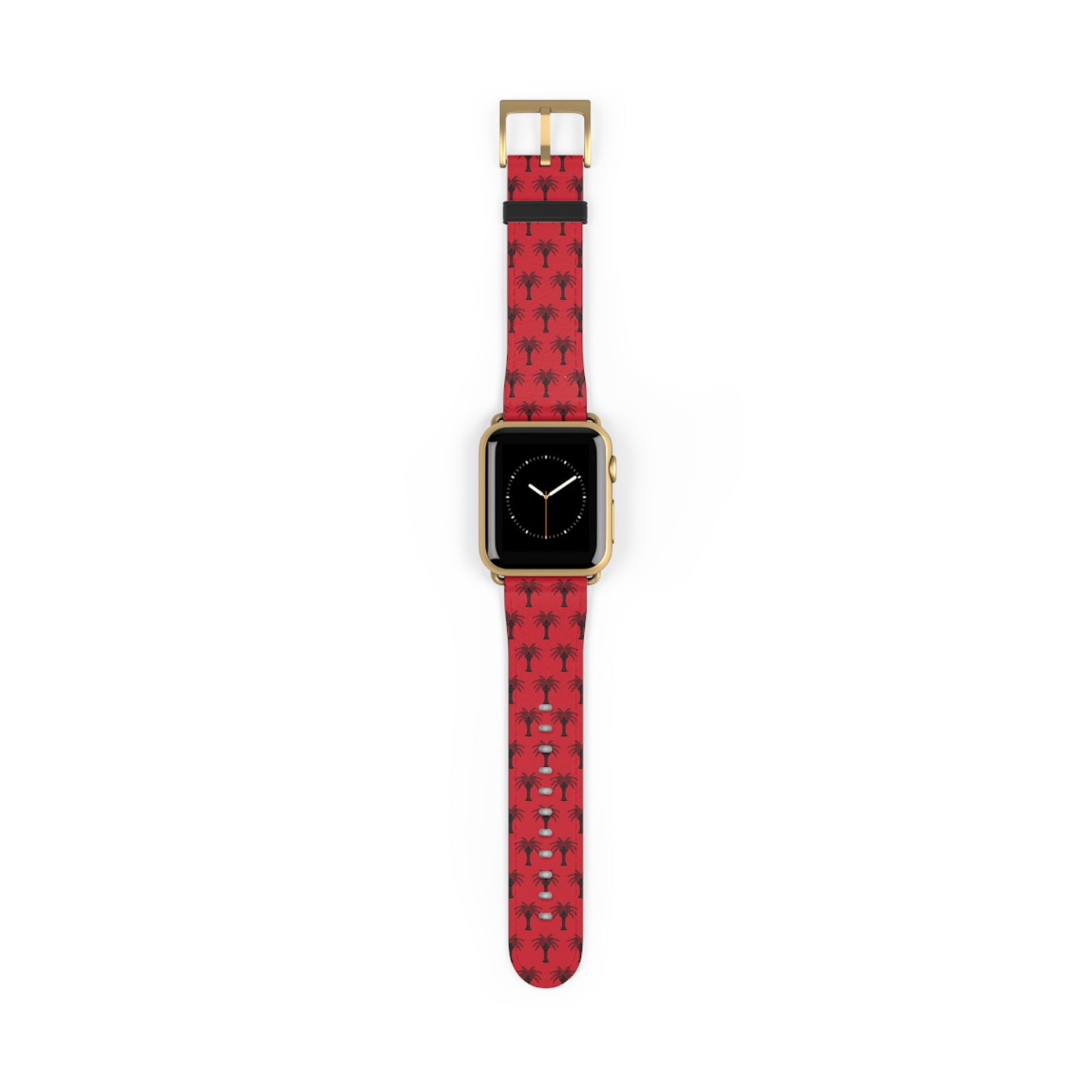 Apple Watch Band - Art Deco Palm, Repeat Dark Red