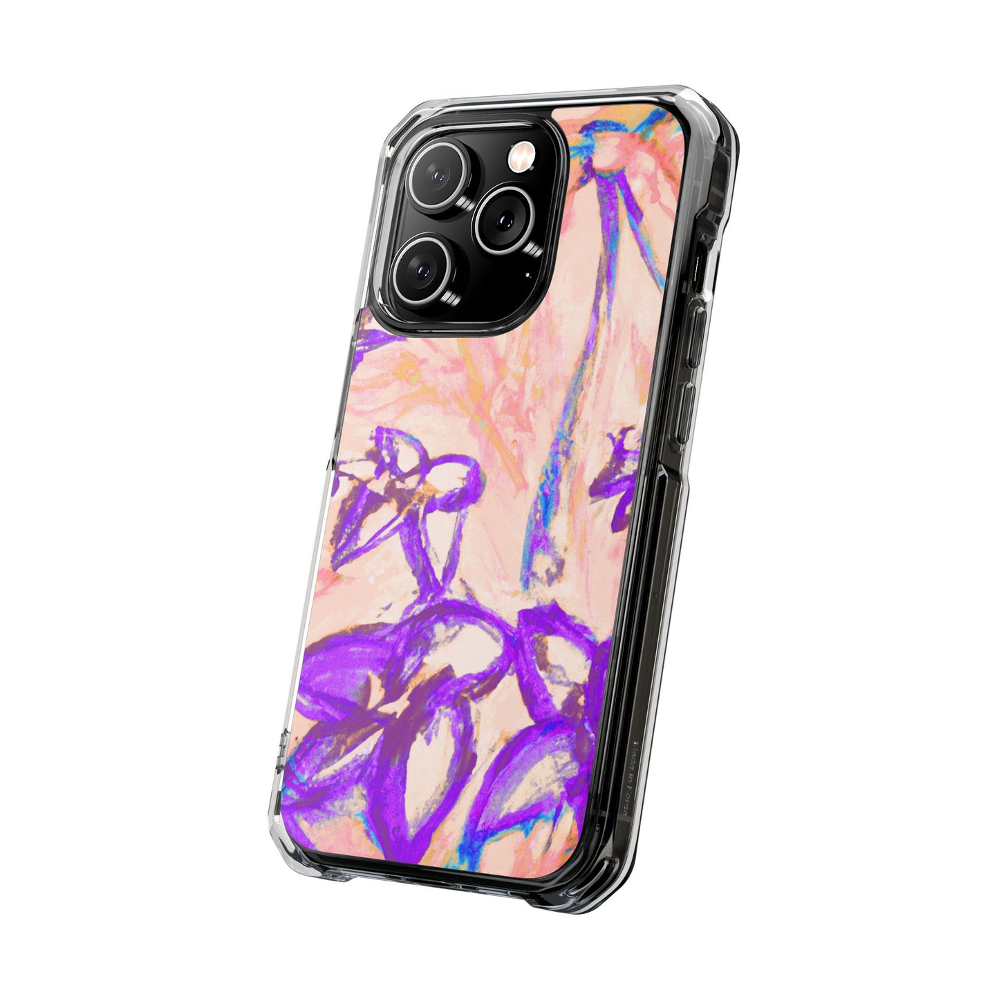 Tropical Doodles/Peach Magnetic Clear Phone Case, Many Models