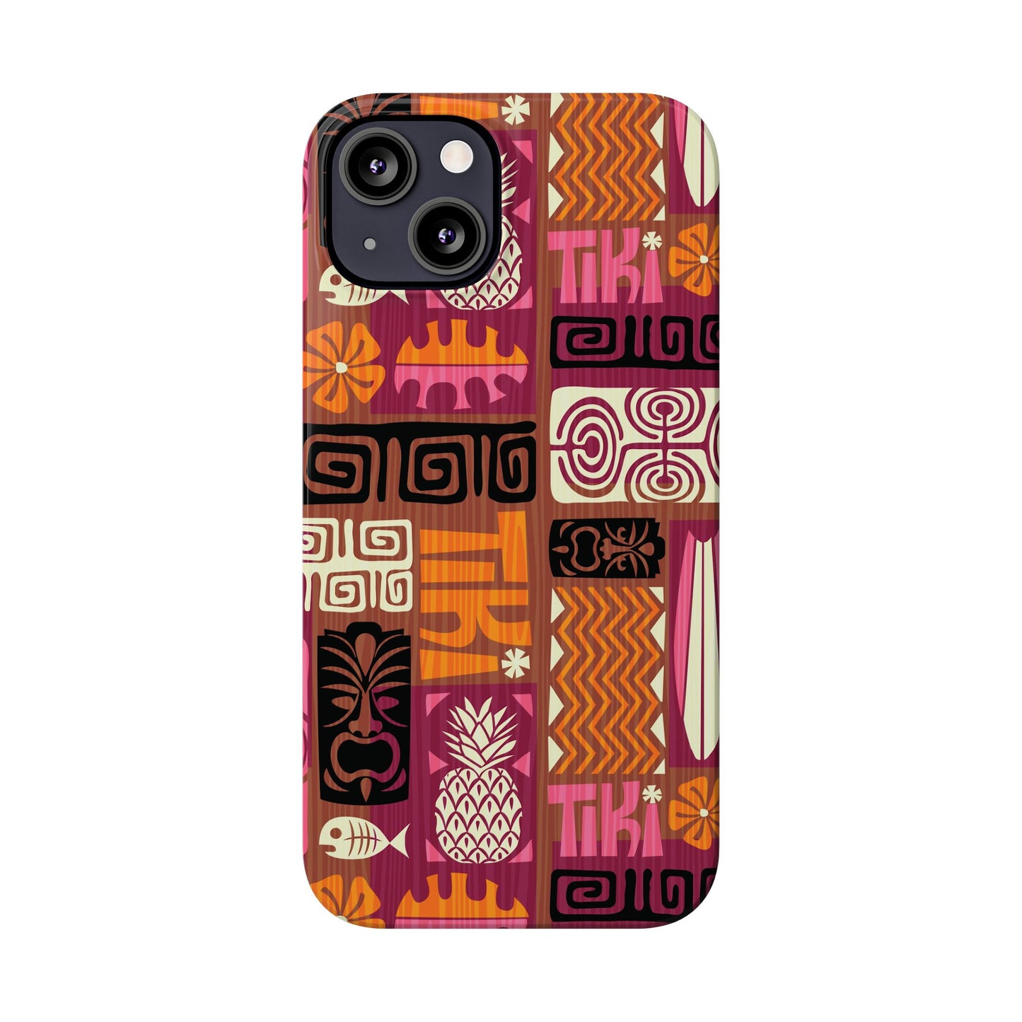 Slim Phone Cases - Tiki Poster Pink/Orange