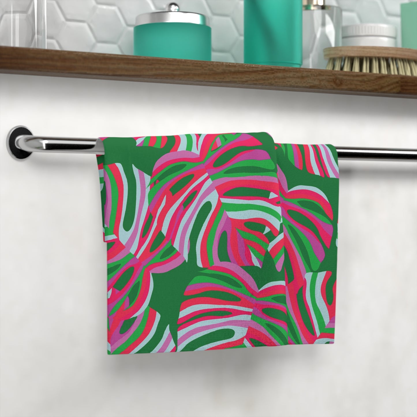 Face Towel - Monstera Pink Pop